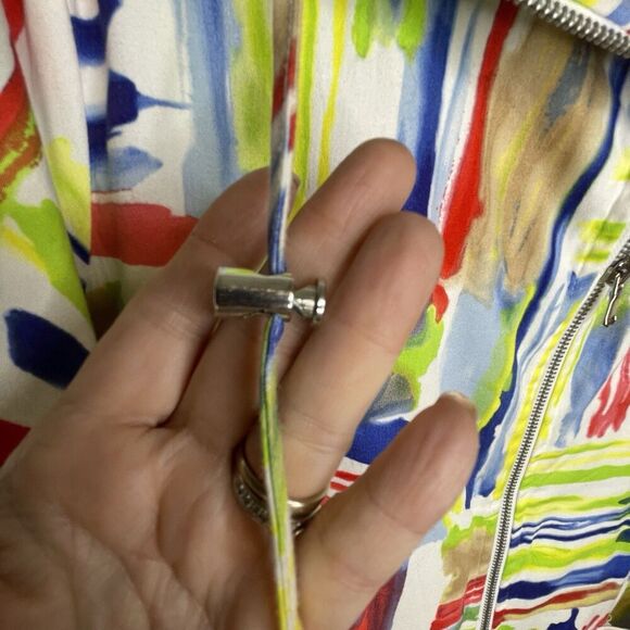 Toni Morgan  Art To Wear Jacket SZ XL  Pockets Full Zip Abstract Modern - Picture 5 of 16